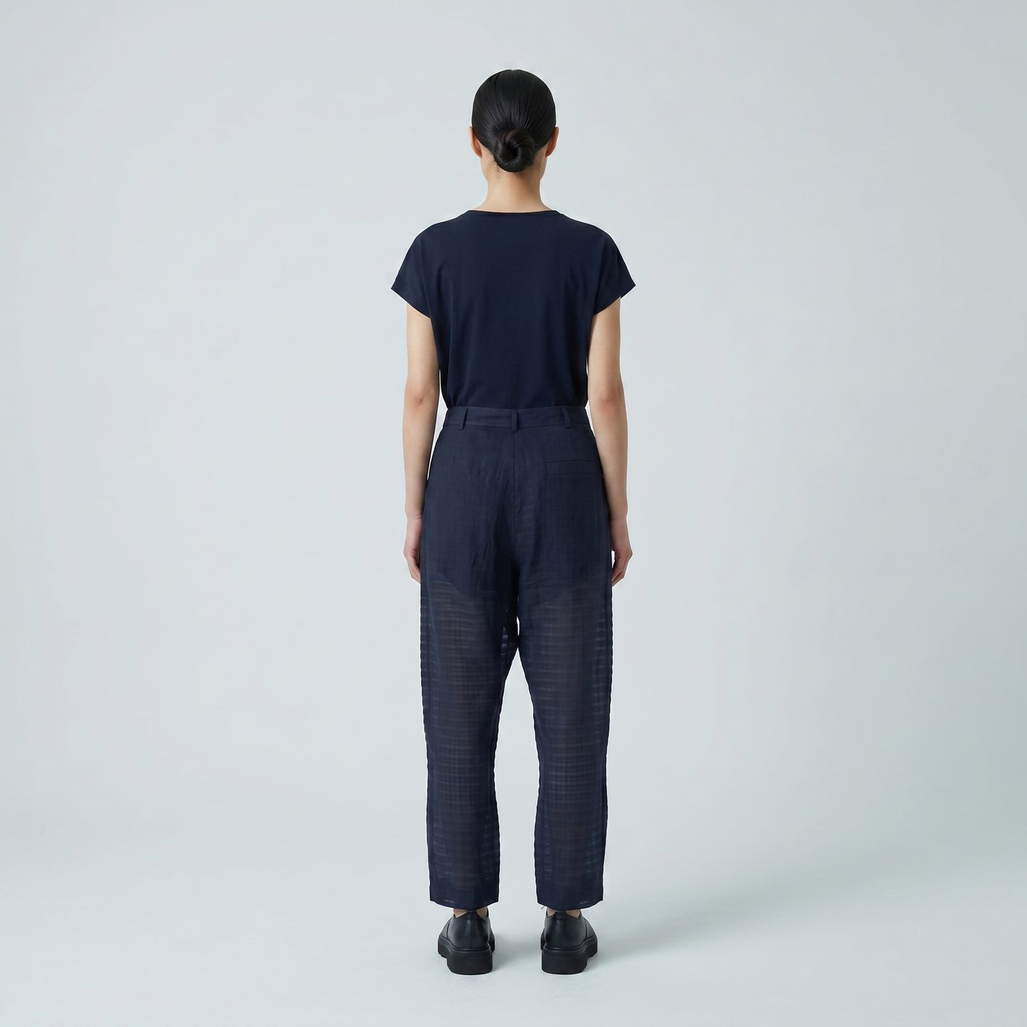 Tailored Navy Linen Trousers