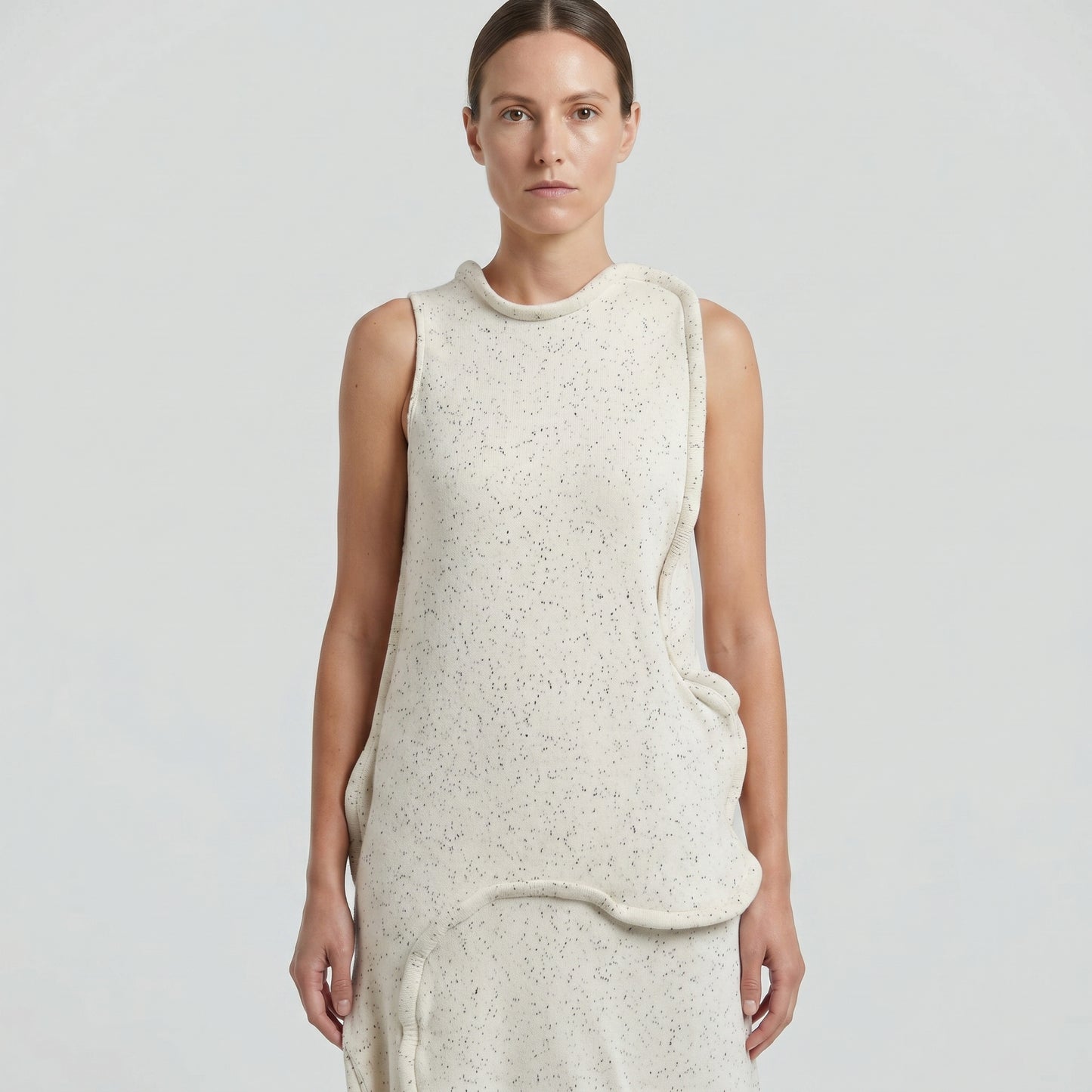Sculptural Speckled Knit Dress