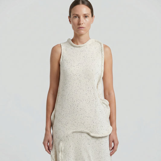 Sculptural Speckled Knit Dress