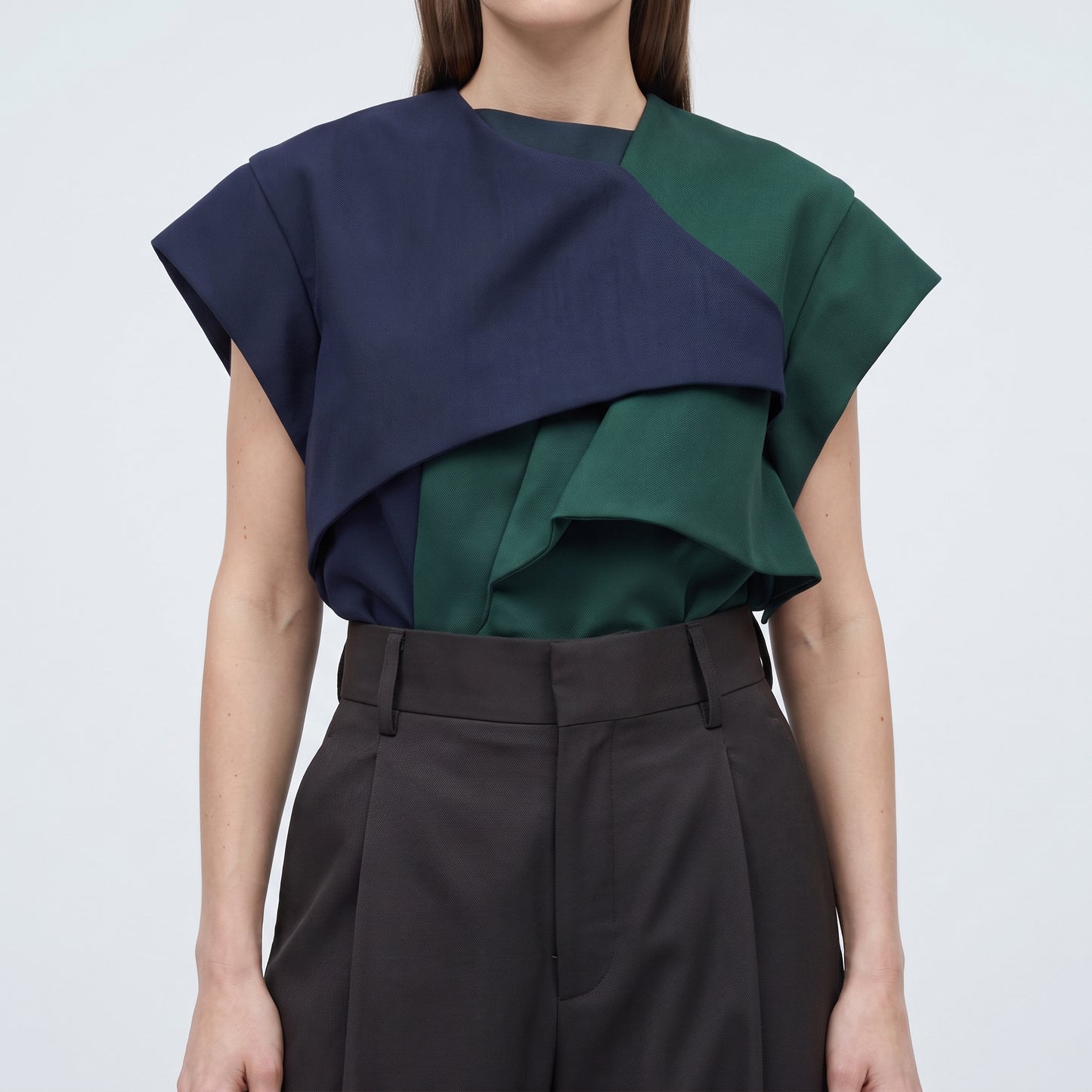 Tailored High-Rise Pleated Trousers