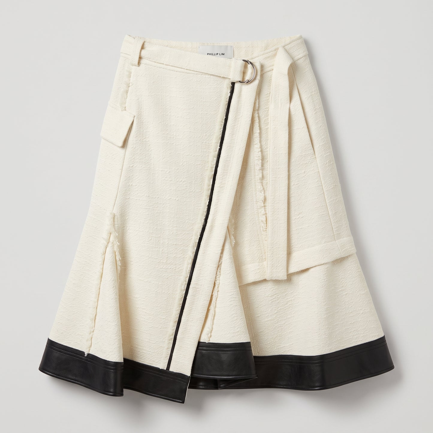 Textured Wrap Midi Skirt