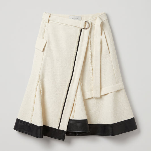 Textured Wrap Midi Skirt