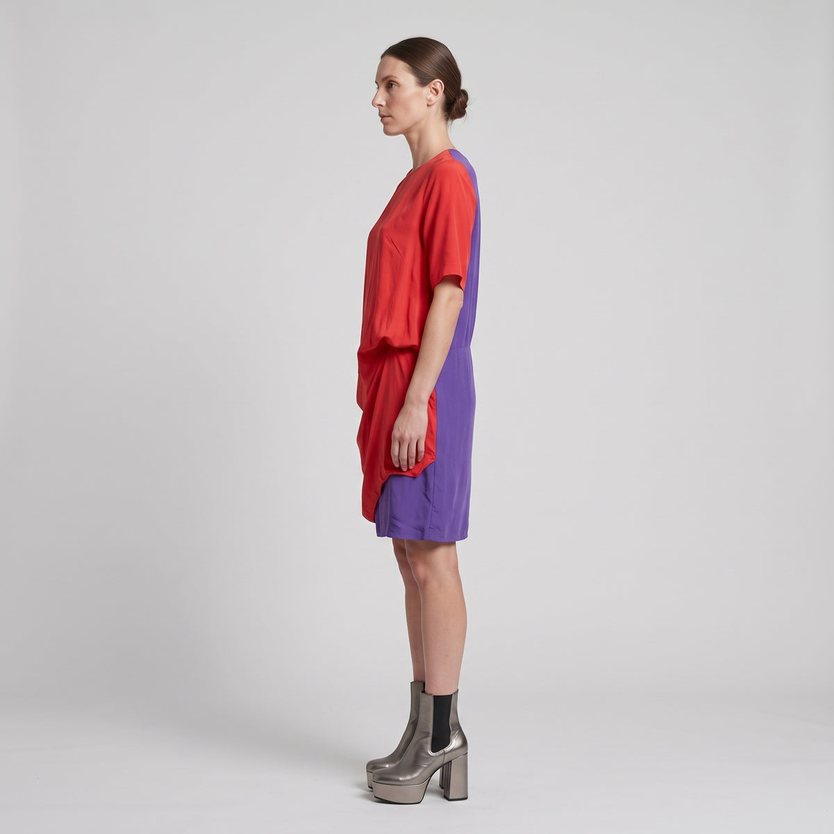 Two Tone Silk Layered Dress