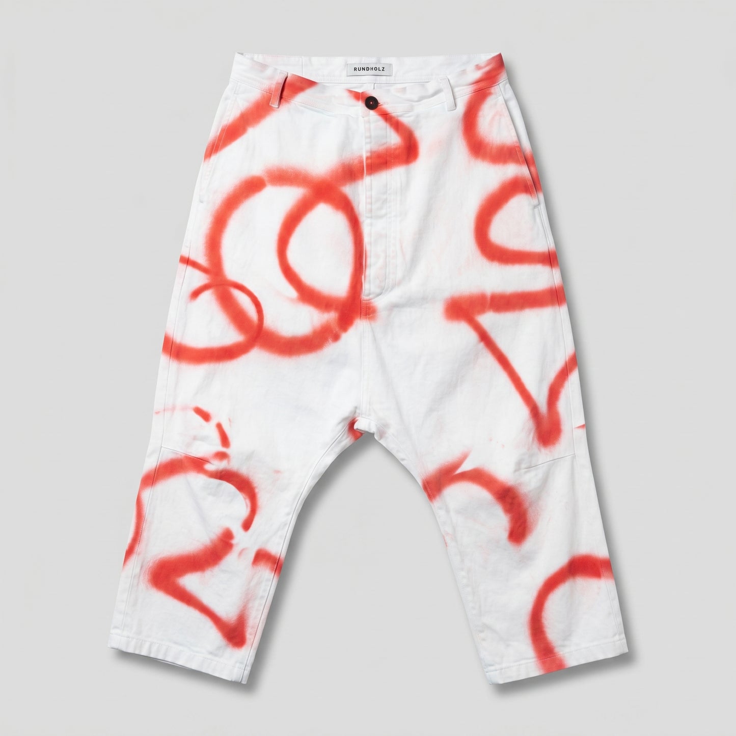 Spray Paint Drop Crotch Trousers