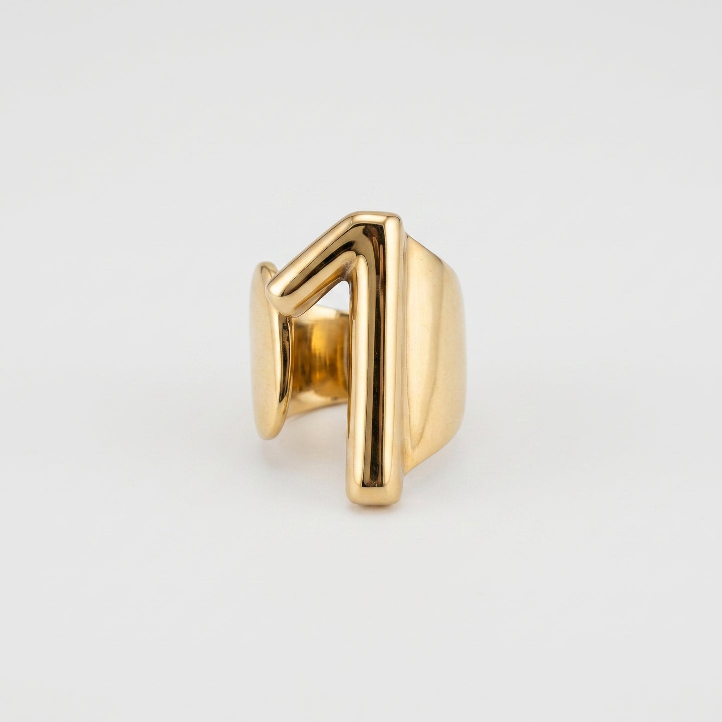 Sculptural Gold Number Ring