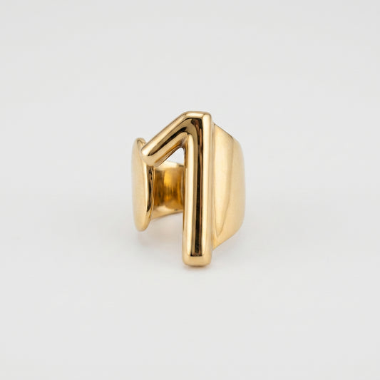 Sculptural Gold Number Ring