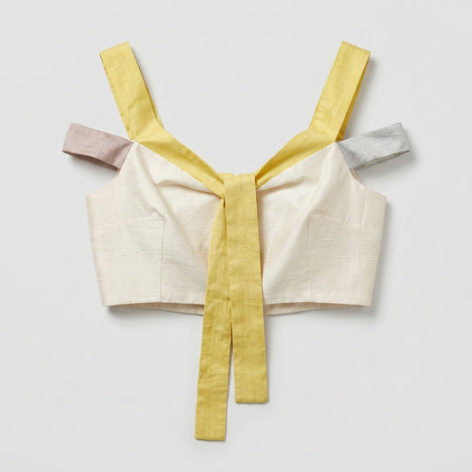 Colorblock Tie-Detail Crop Top