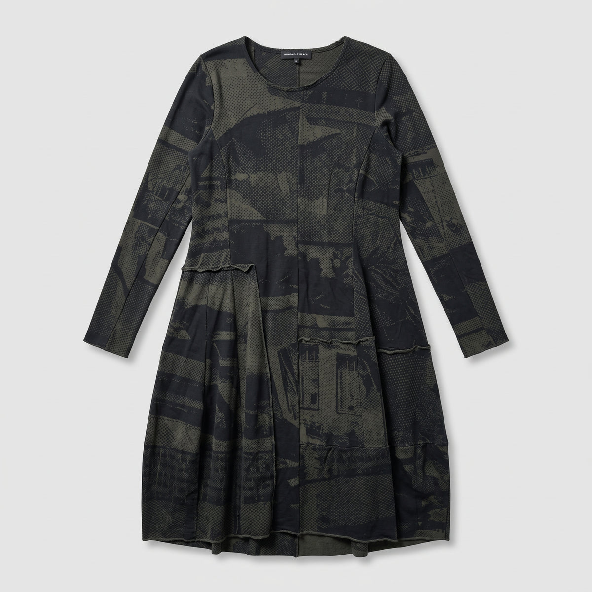 Abstract Print Long Sleeve Dress