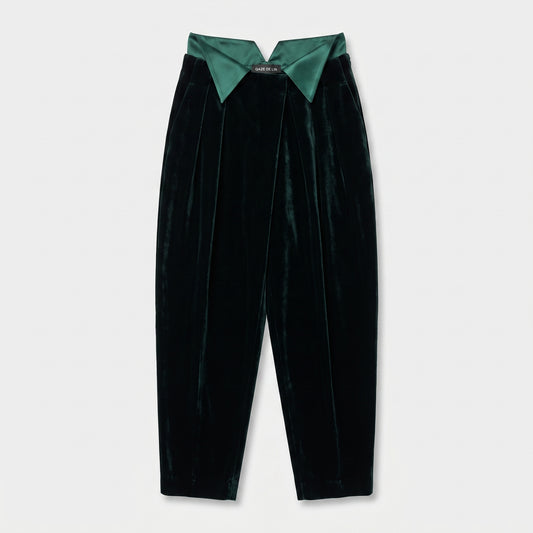 Emerald Velvet Tailored Trousers