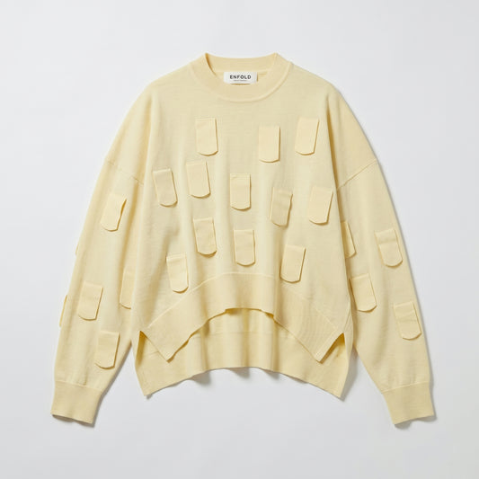 Textured Pastel Embellished Knit Sweater