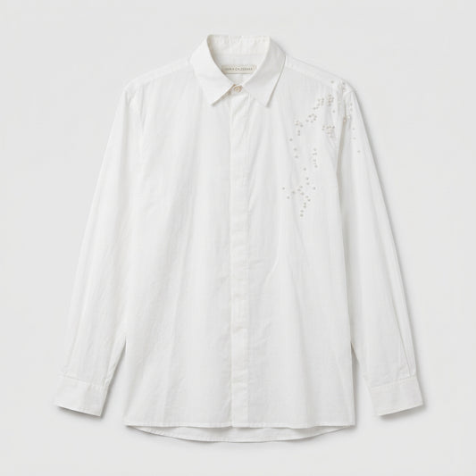 Embellished Pearl Detail Cotton Shirt
