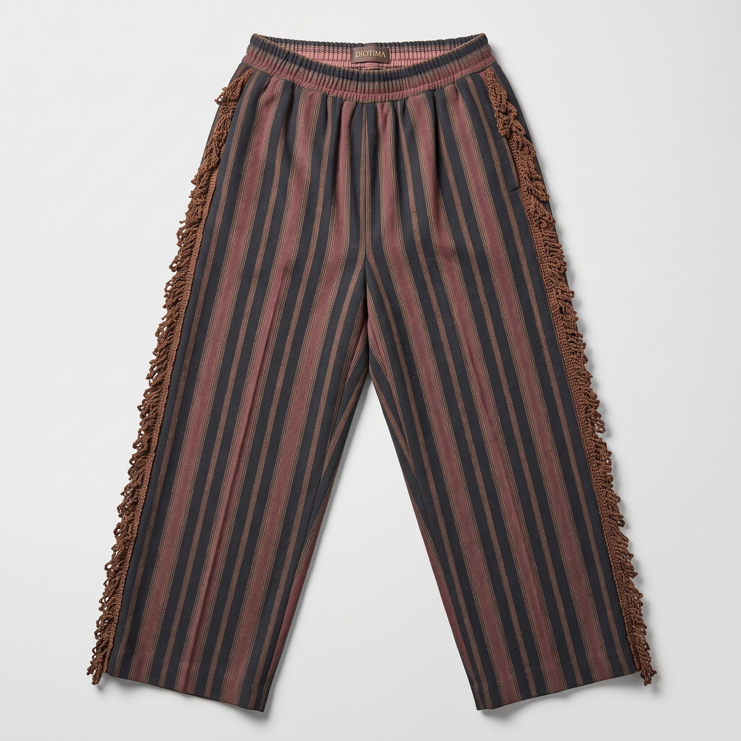 Striped Fringe Detail Trousers
