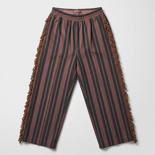 Striped Fringe Detail Trousers