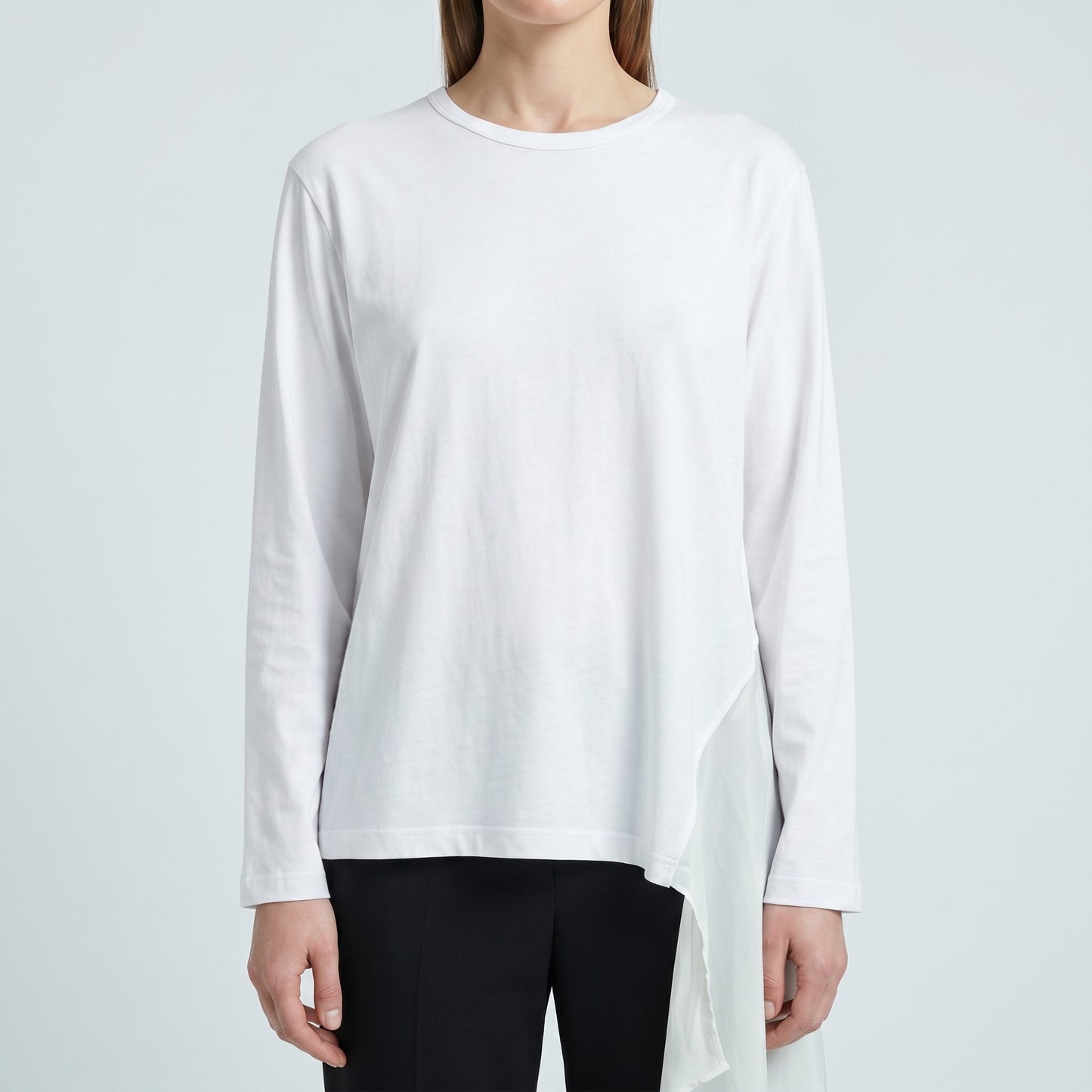 Asymmetric Draped Long Sleeve Top