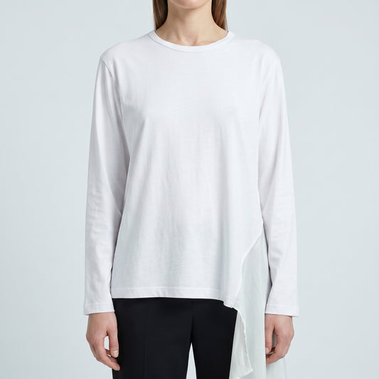 Asymmetric Draped Long Sleeve Top