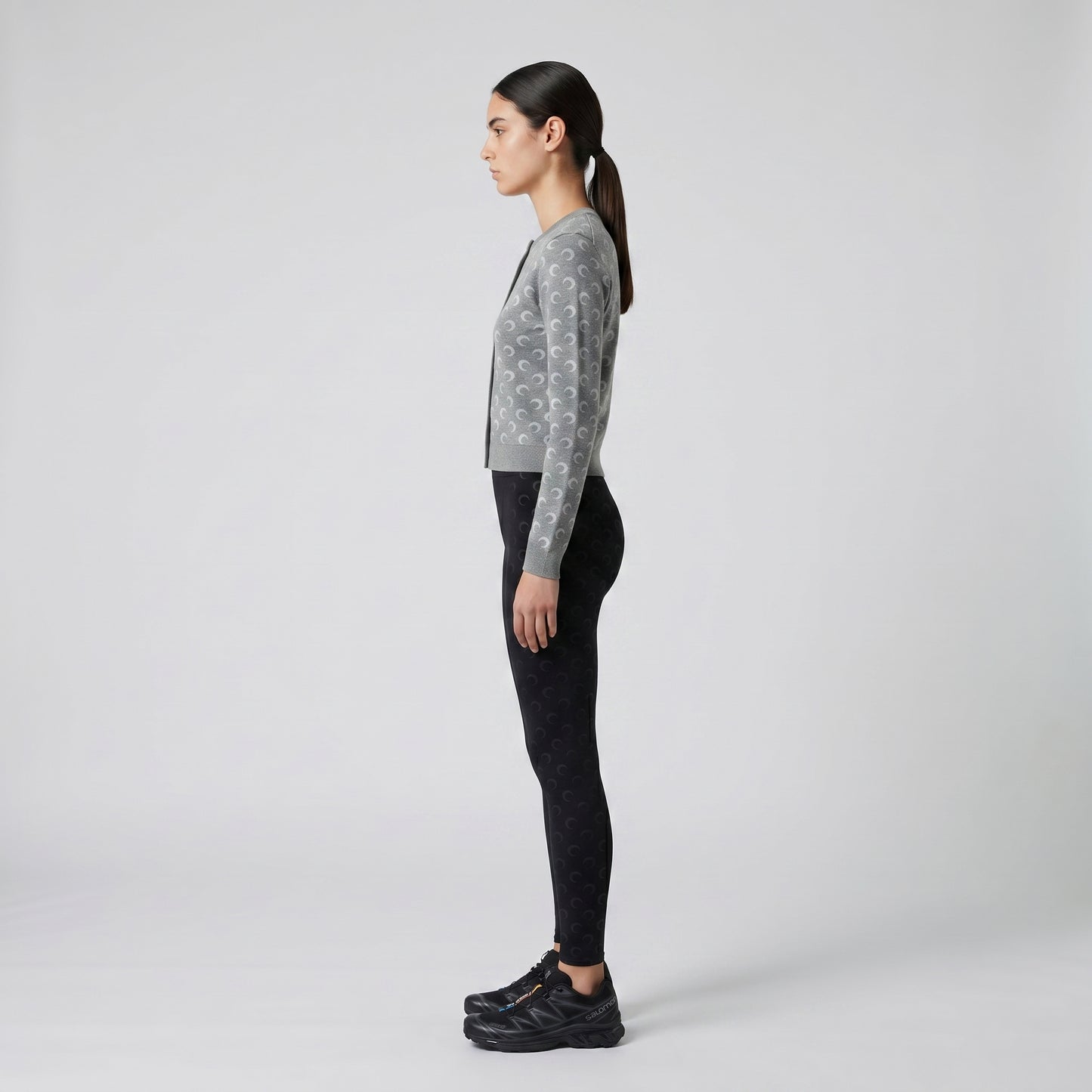 Iconic Moon Pattern Wool Cardigan