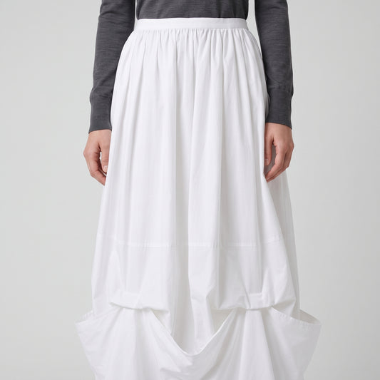 Architectural Draped Cotton Skirt