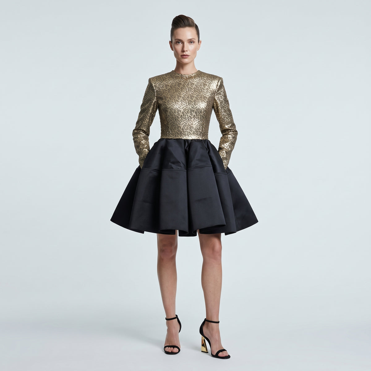 Metallic Sequin Corset Mini Dress
