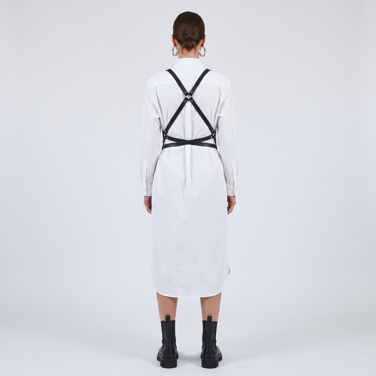 Twist Front Cotton Shirt Dress