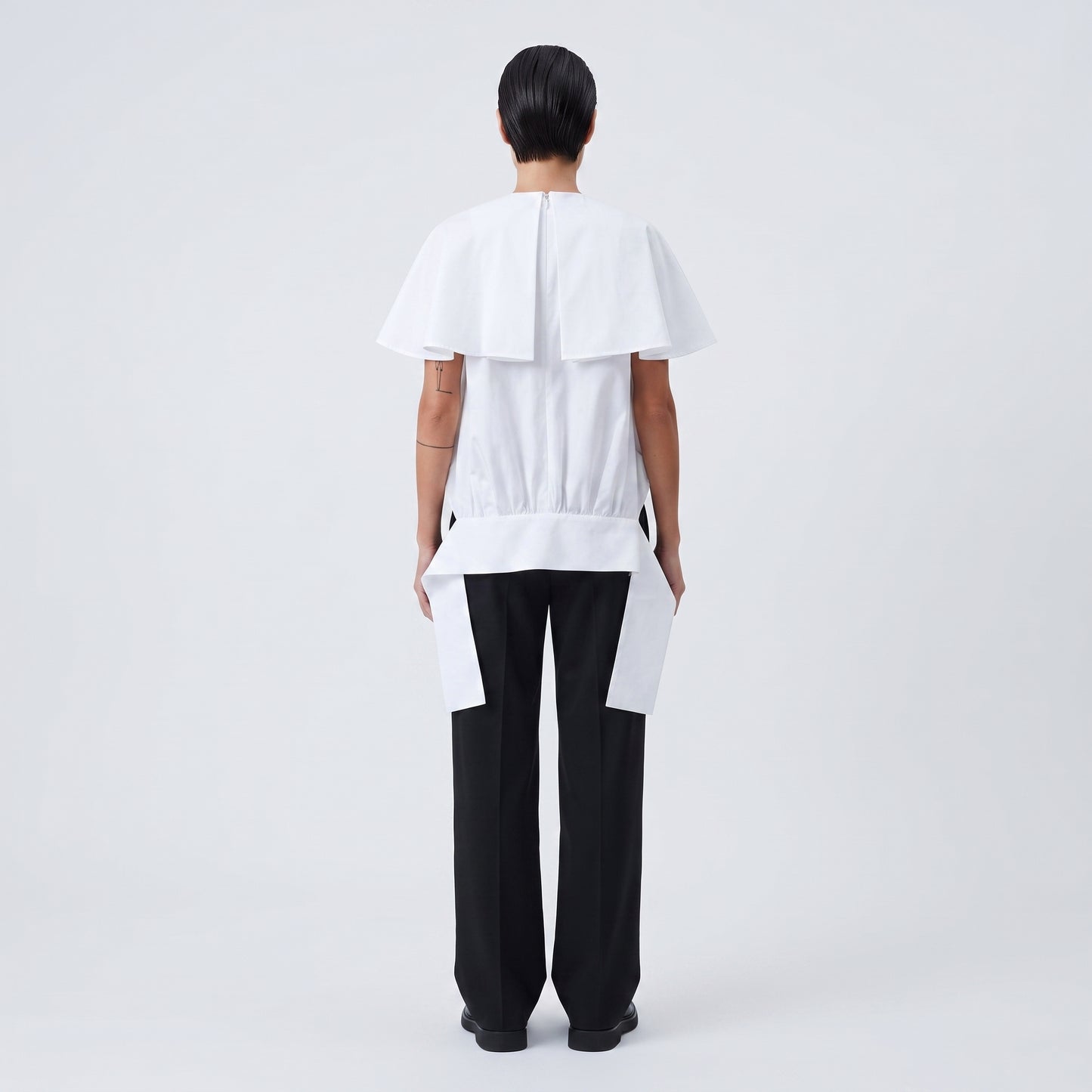 Architectural Layered White Blouse
