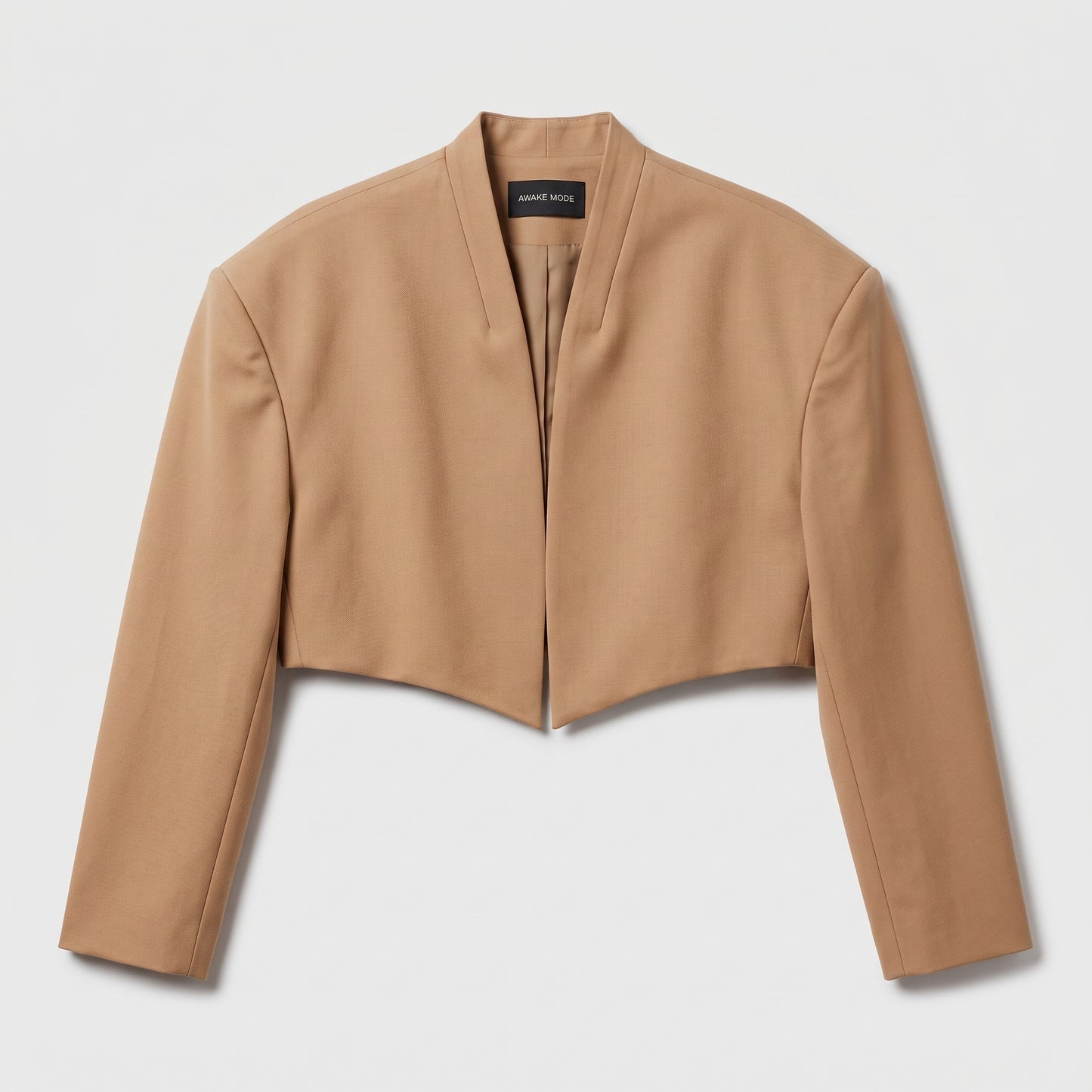 Tailored Cropped Camel Jacket