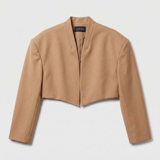 Tailored Cropped Camel Jacket