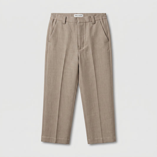 Tailored Beige Cropped Trousers