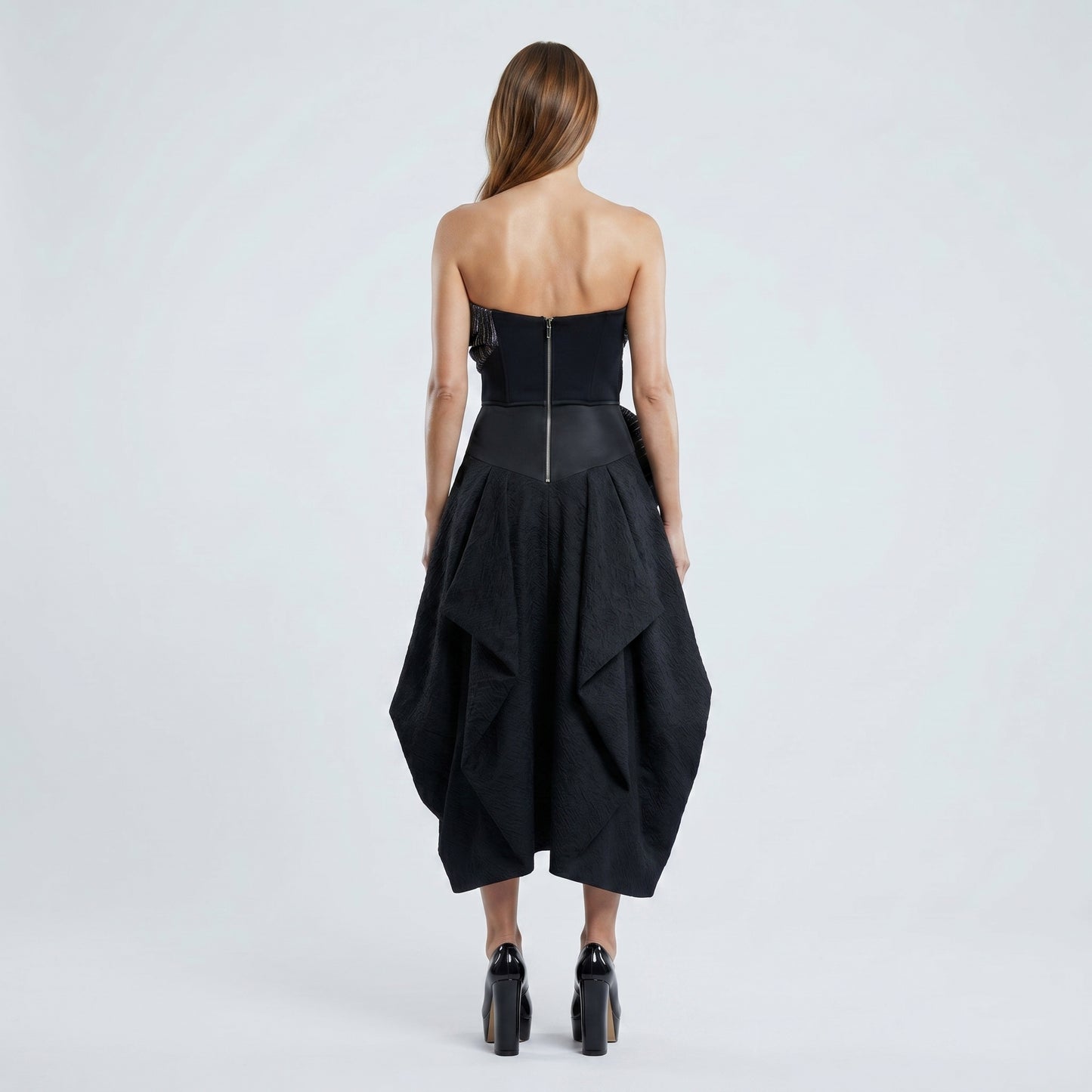 Draped Tweed Structured Corset