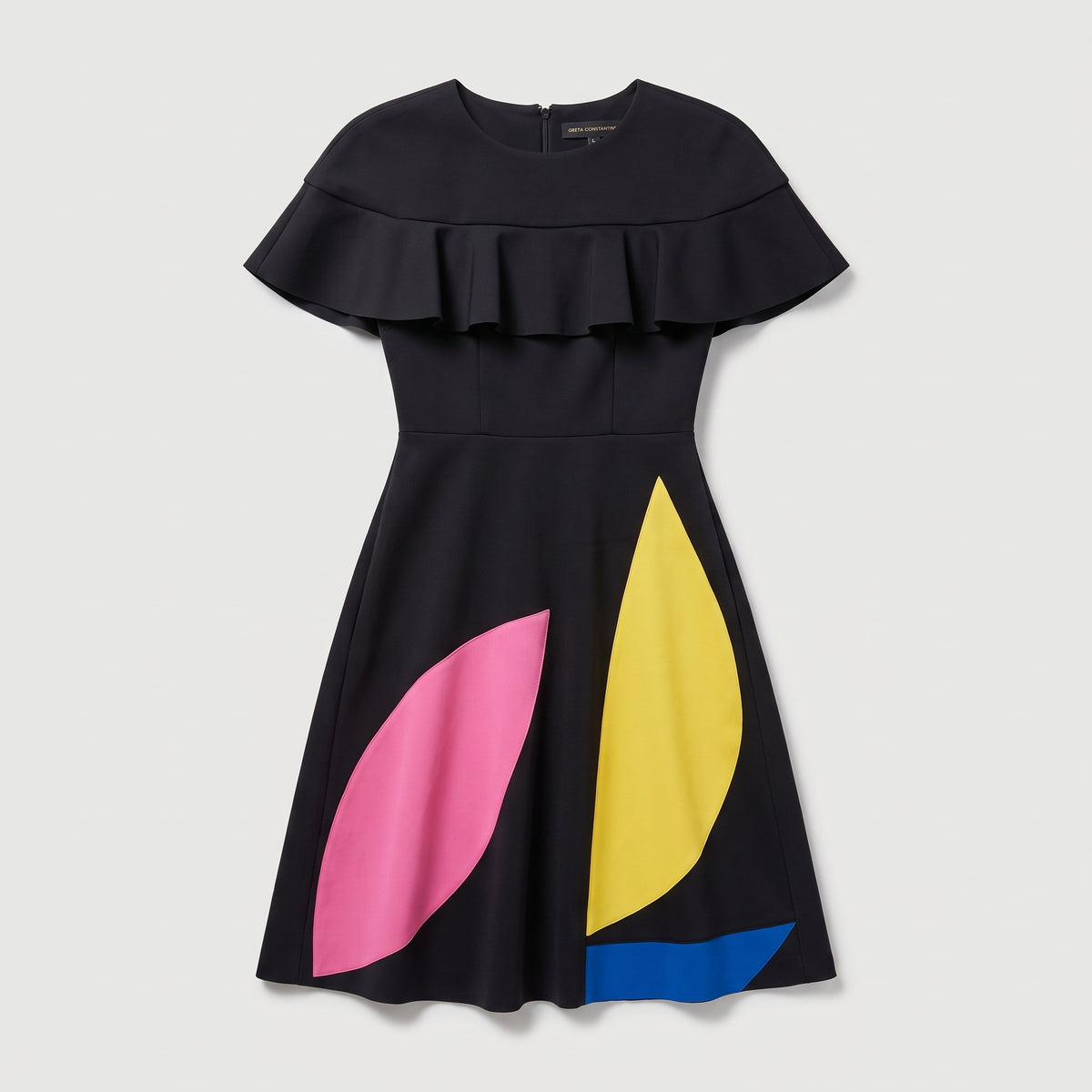 Ruffled Abstract Print Mini Dress