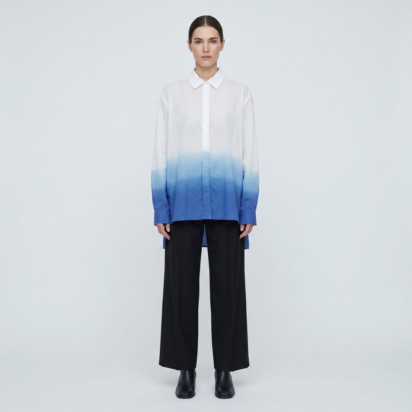 Ombré Dip-Dye Cotton Shirt