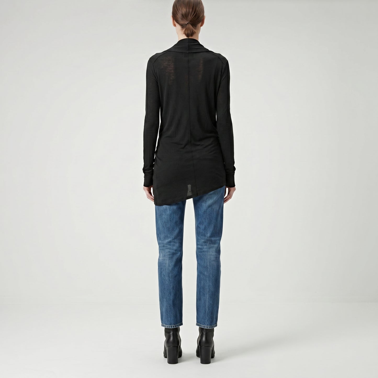 Elegant Black Draped Wrap Top