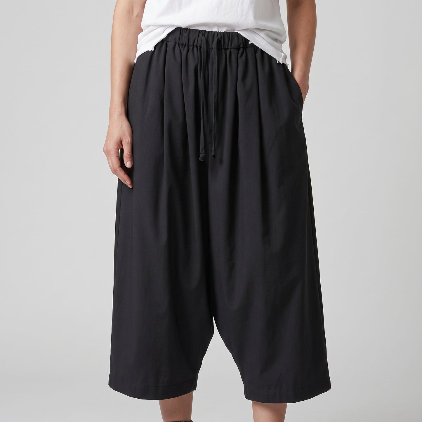 Black Drawstring Casual Shorts
