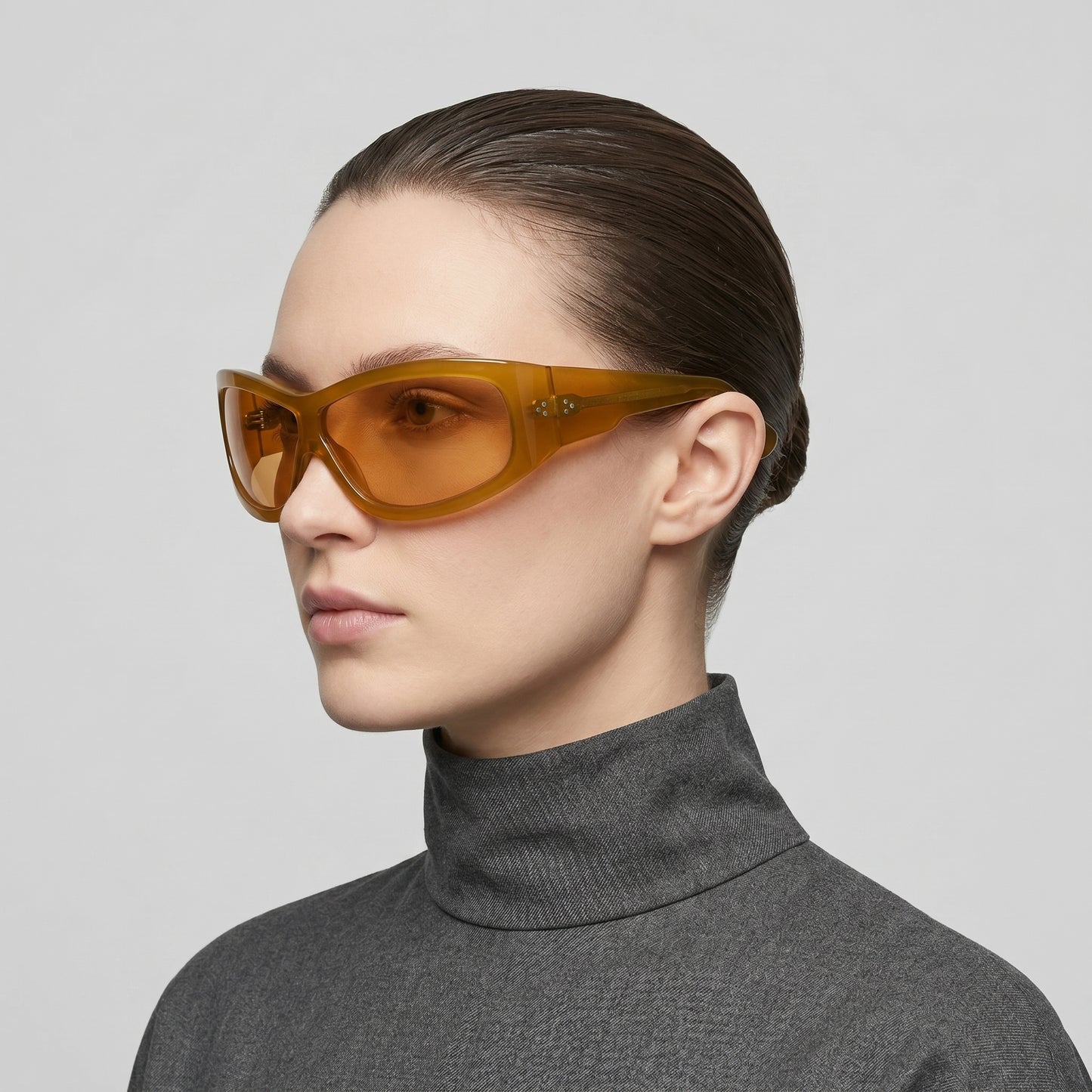 Retro Amber Shield Sunglasses