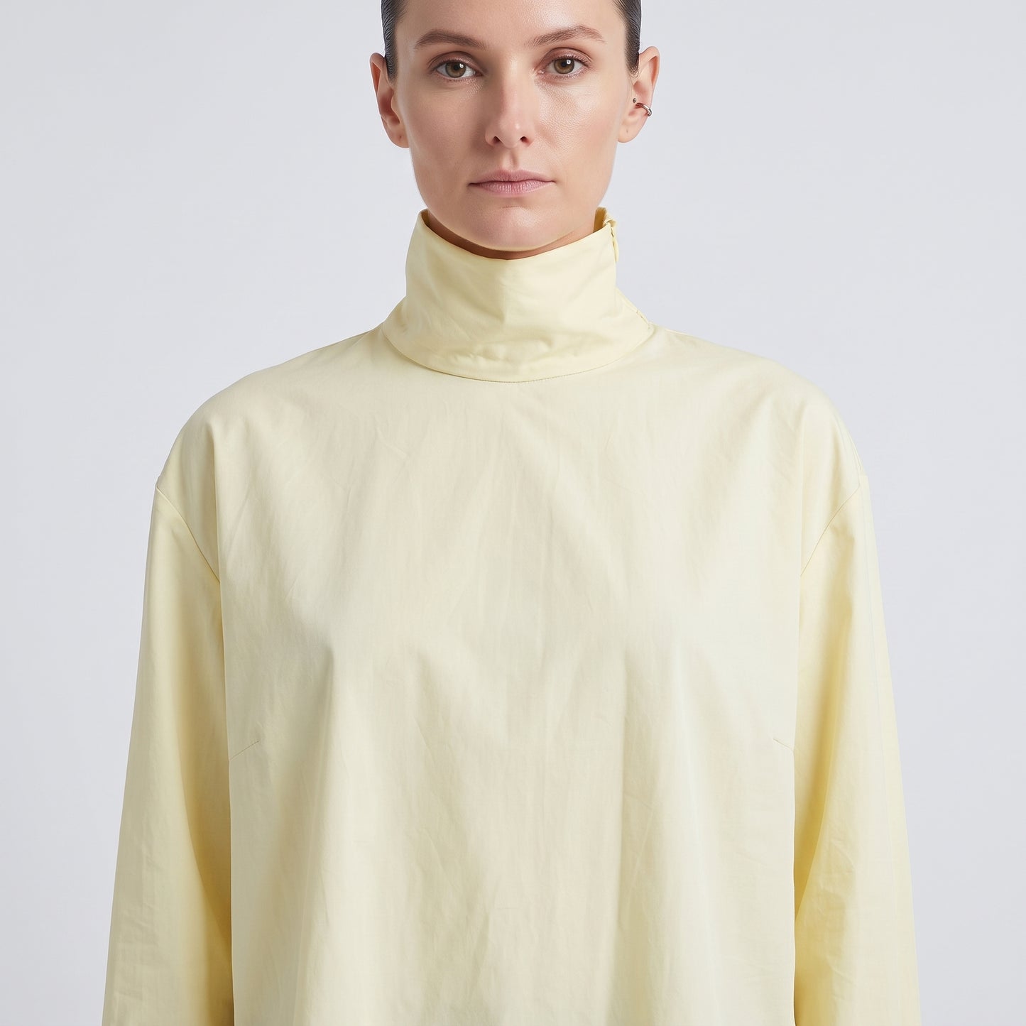 Pastel Mock Neck Long-Sleeve Top