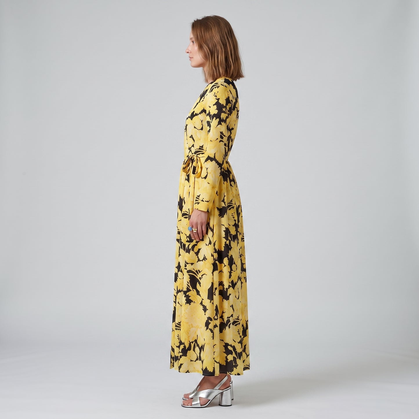 Floral Wrap Midi Dress