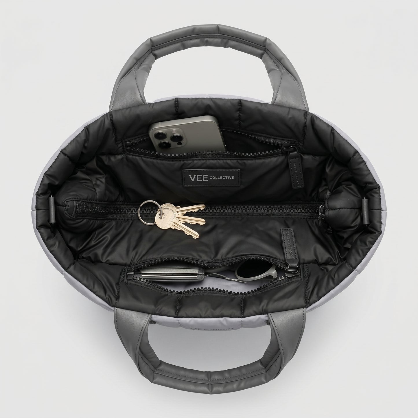 Quilted Lightweight Nylon Tote Bag