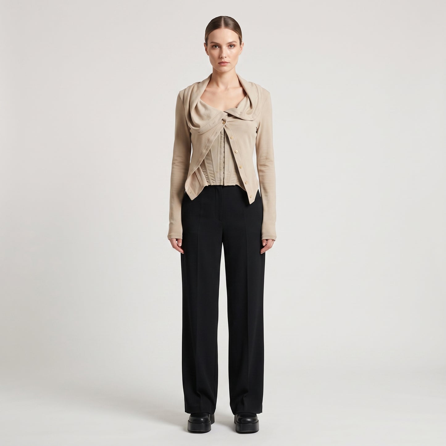 Structured Corset Detail Cardigan