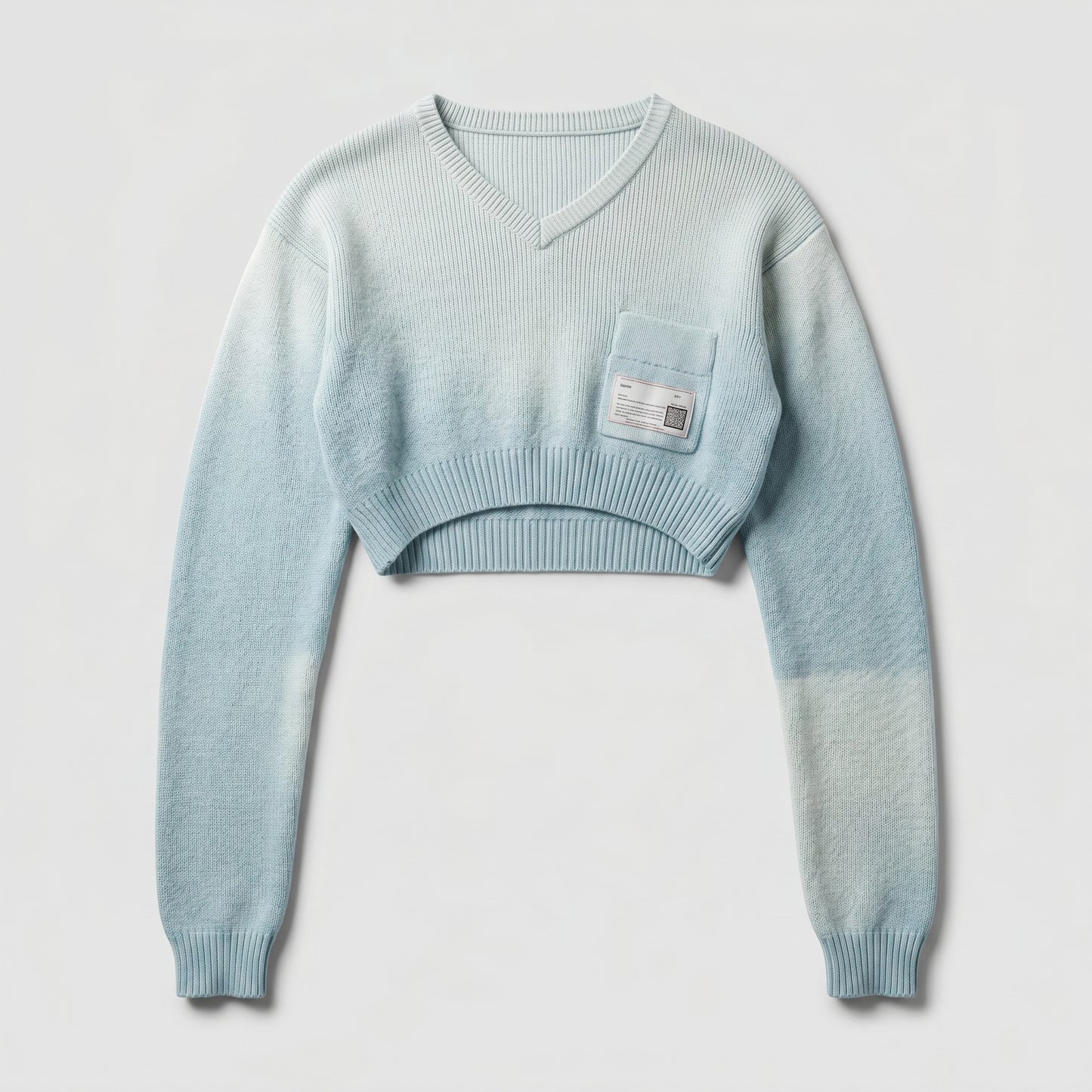 Ombre V-Neck Cropped Sweater