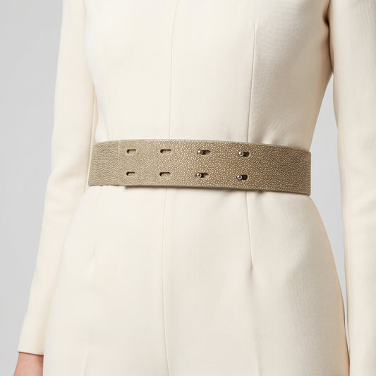 Farah Shagreen Metallic Waist Belt