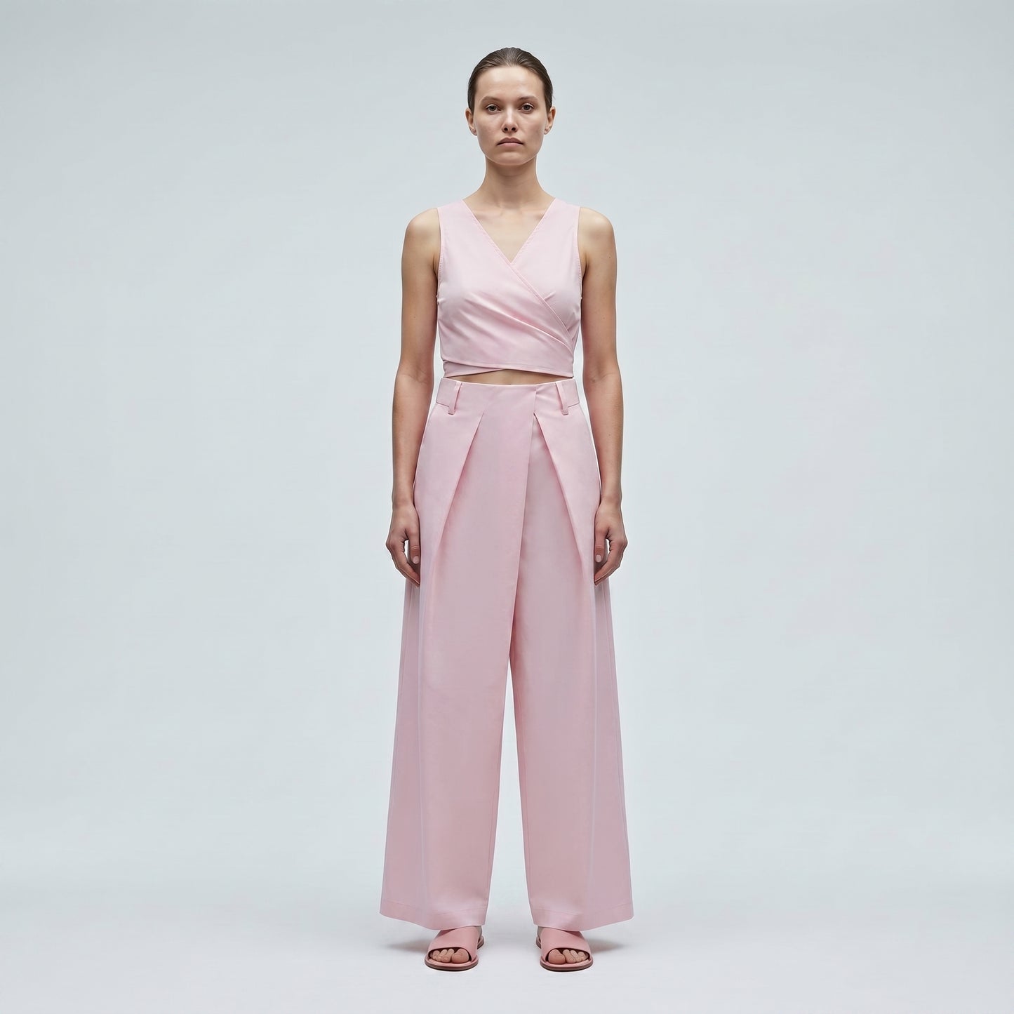 Pastel Pink Pleated Trousers