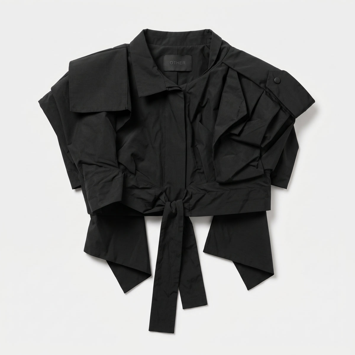 Architectural Tie-Front Cropped Vest