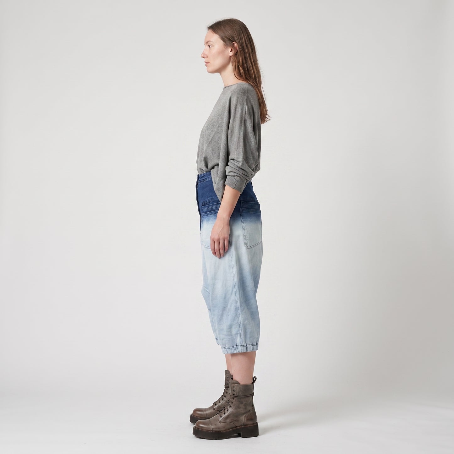 Ombre Dip-Dyed Drop Crotch Shorts