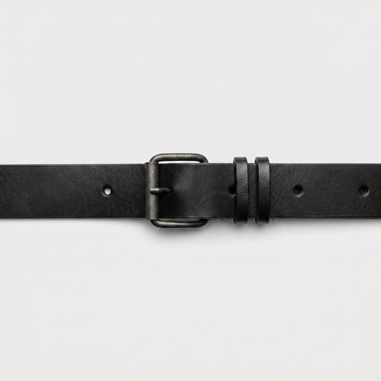 Classic Black Leather Belt