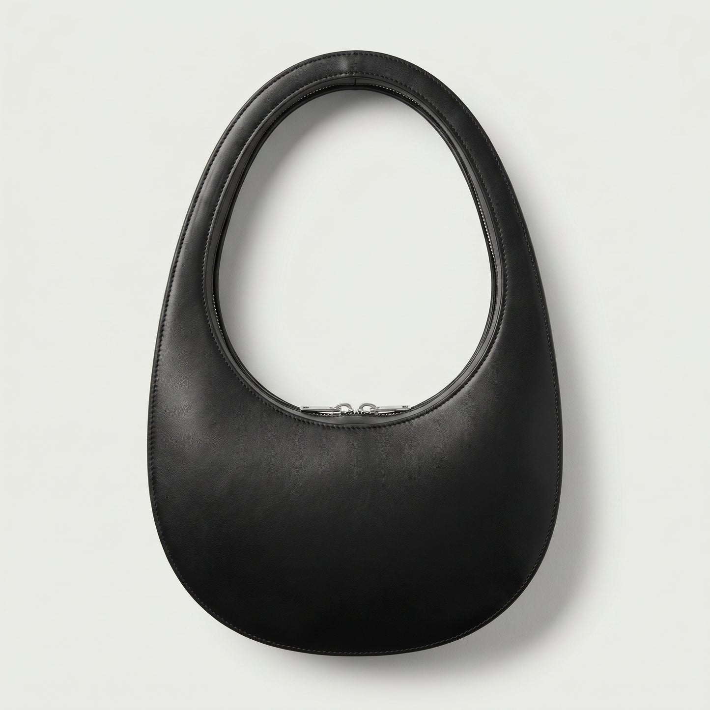 Architectural Leather Moon Bag