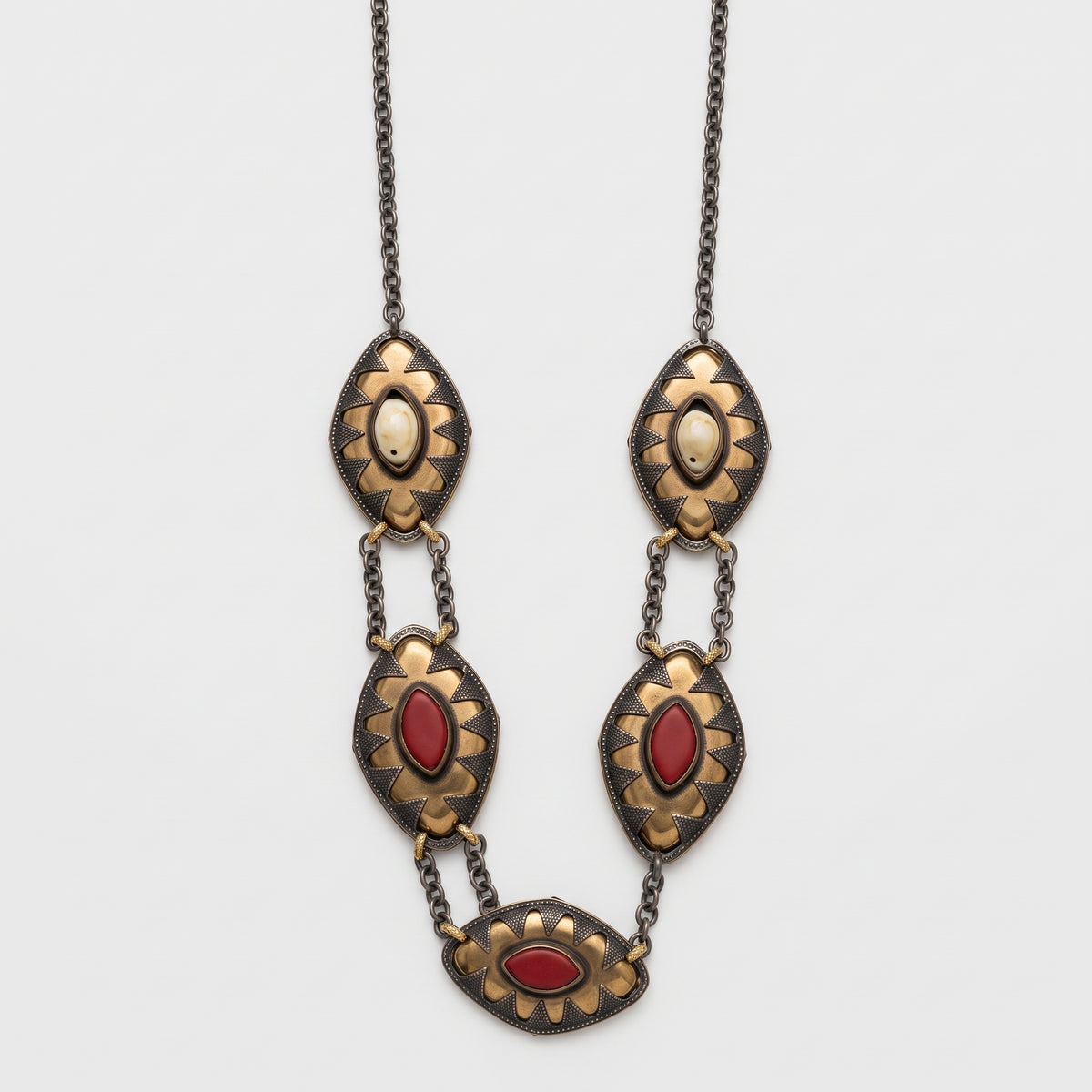 Artisan Gold Stone Statement Necklace