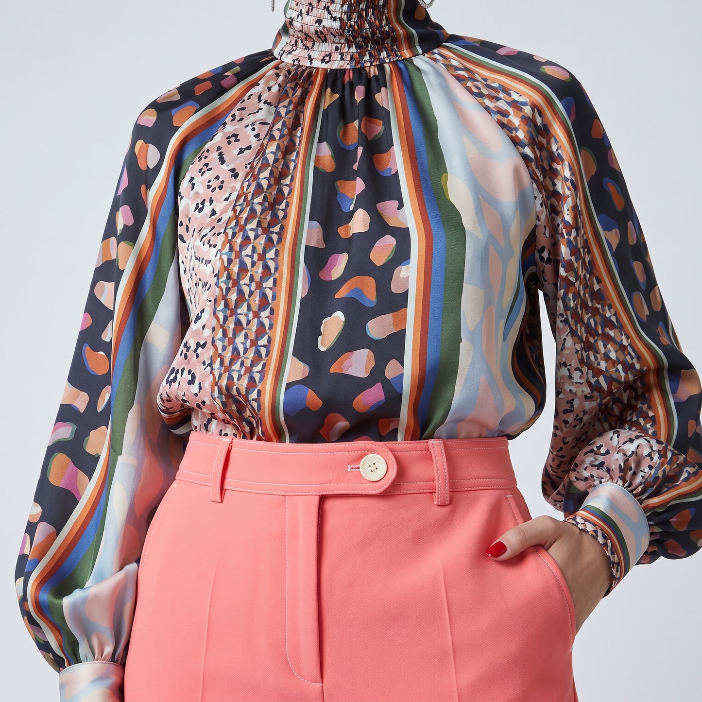 Tailored Coral Cropped Trousers