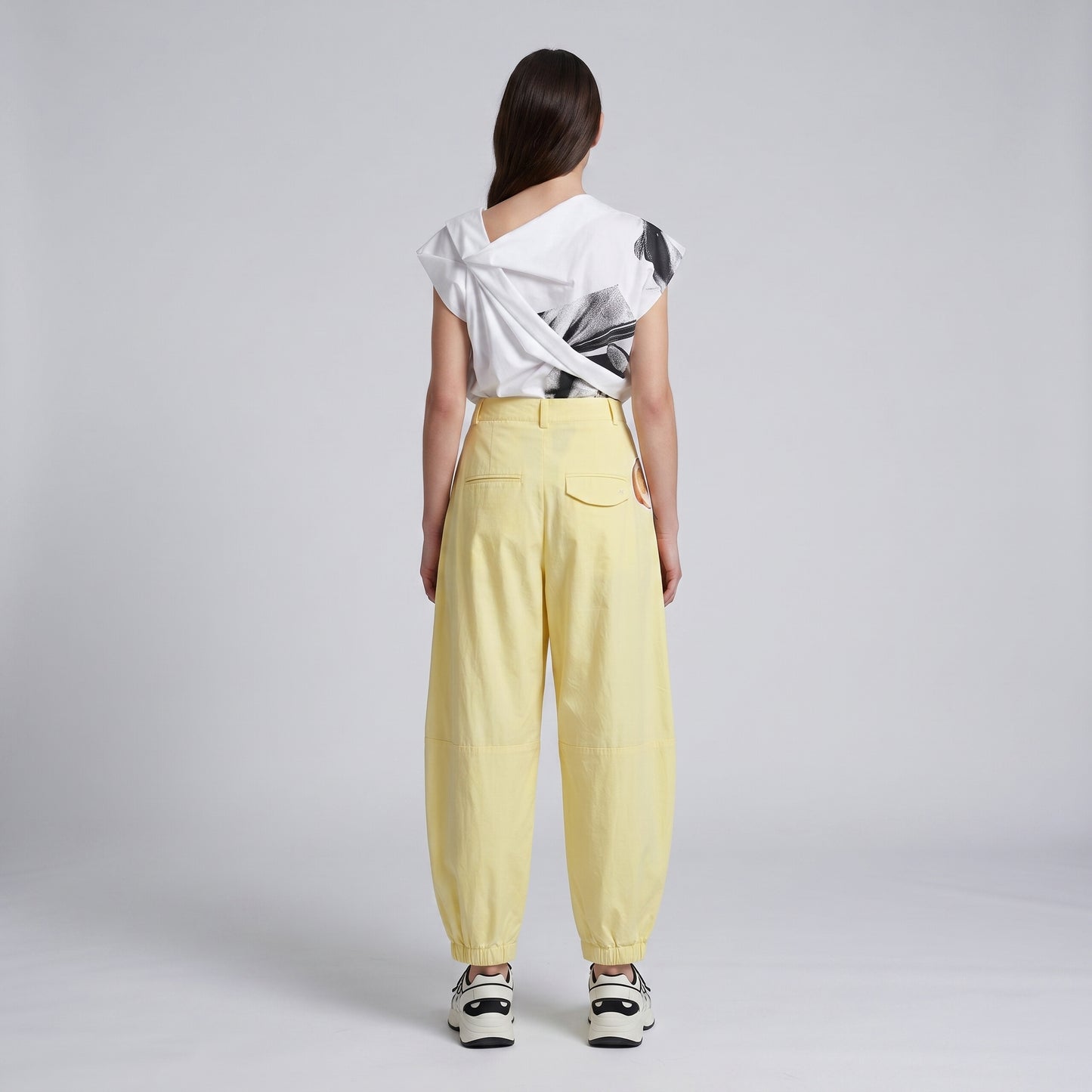Pleated High-Waist Tapered Trousers
