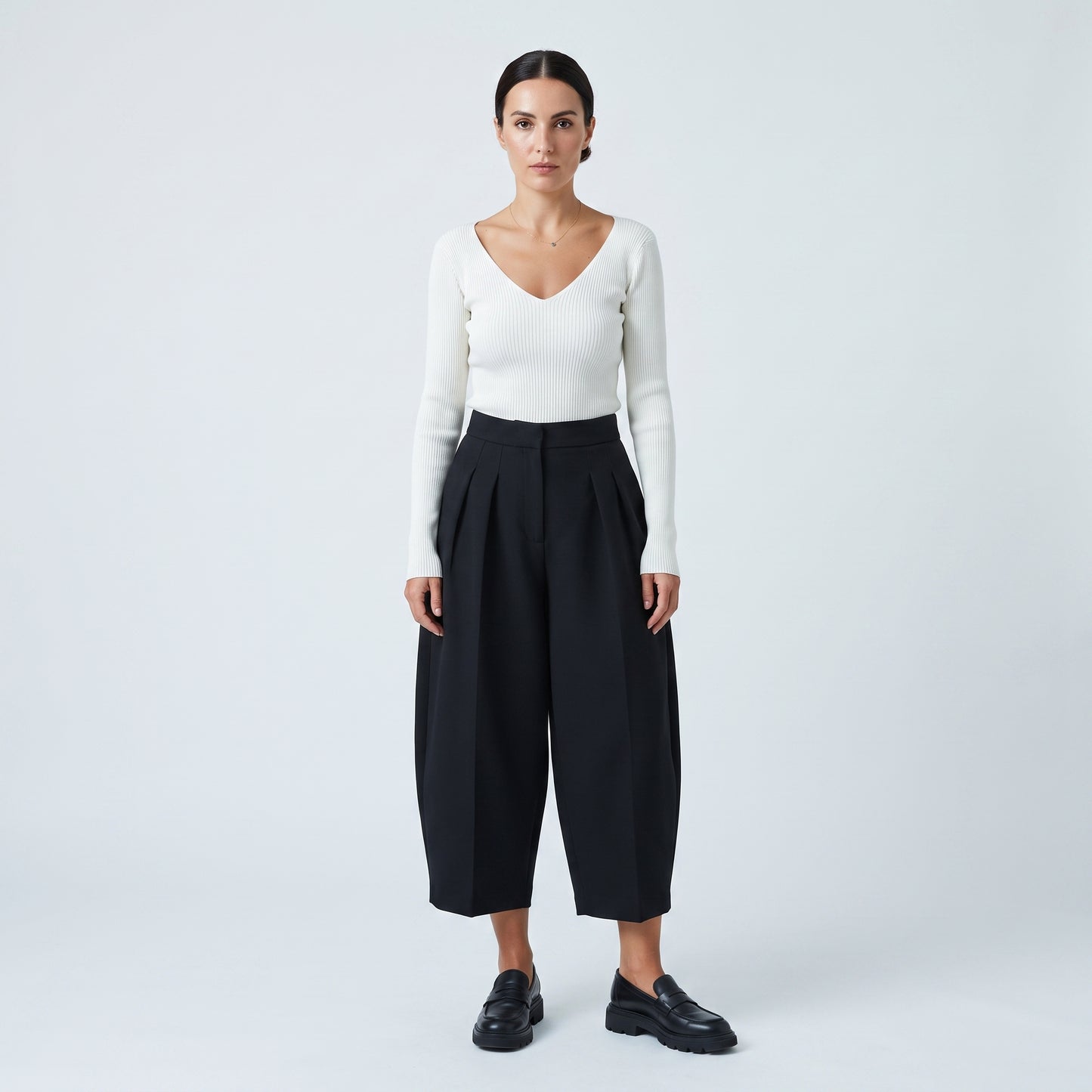 Elegant Ribbed V-Neck Sweater