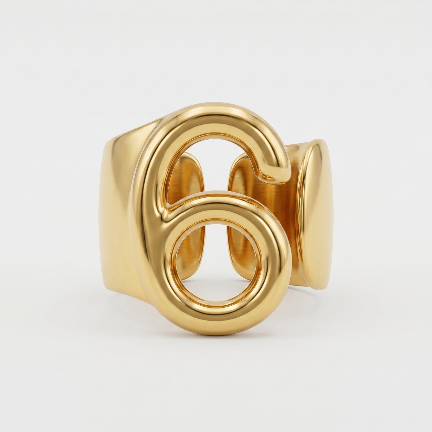 Sculptural Gold Number Cuff