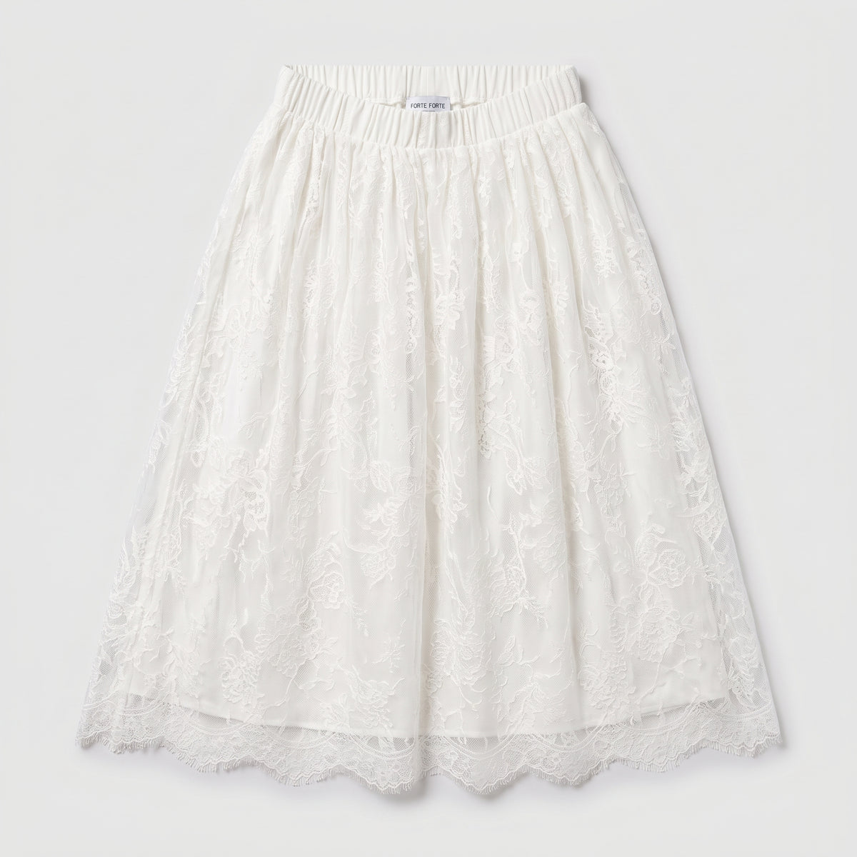Elegant Floral Lace Midi Skirt